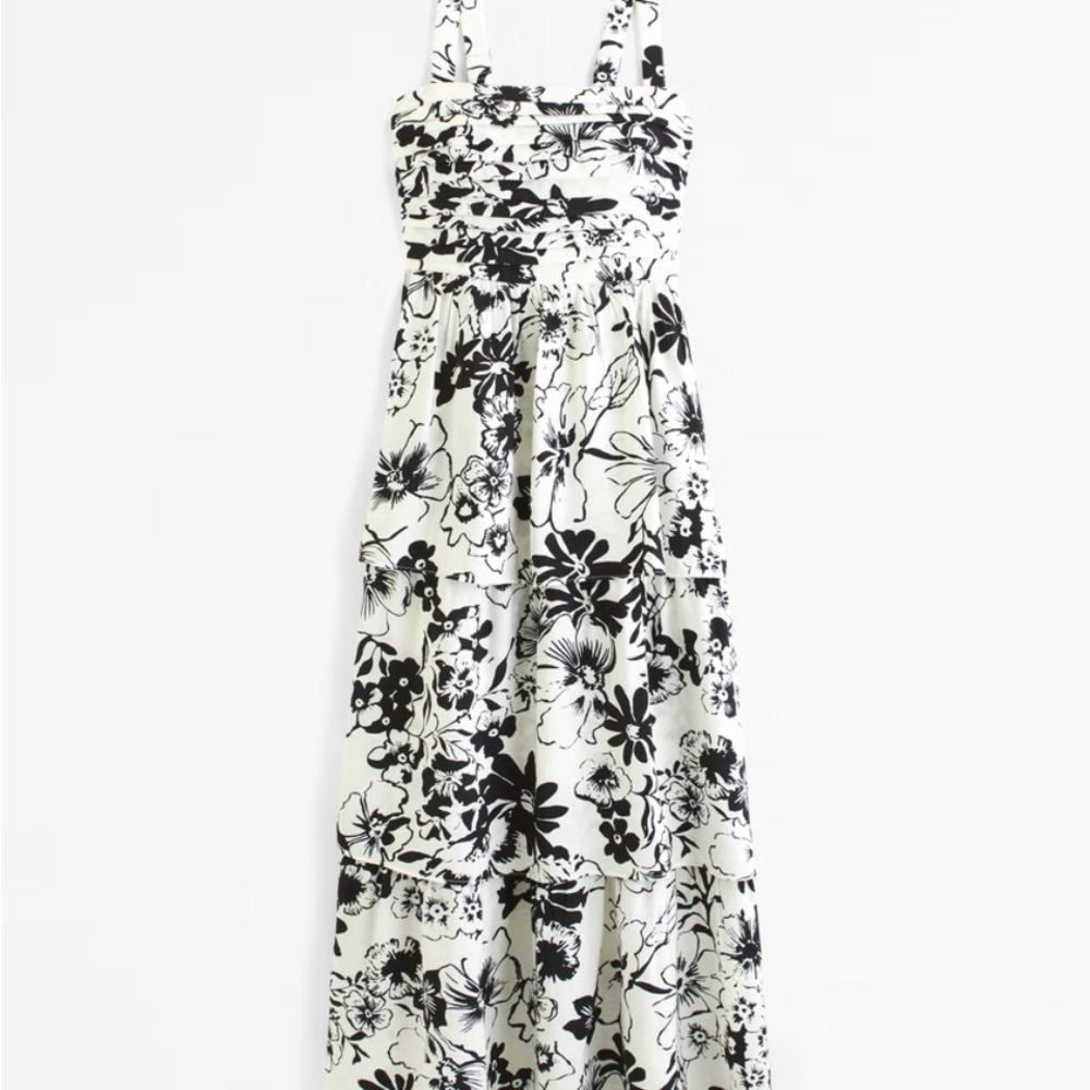 Abercrombie & Fitch Black and White Sleeveless Sundress